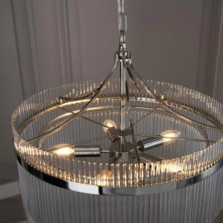 Lampa wisząca niklowa szklana 5-punktowa 104112 z serii Marietta - Endon Lighting