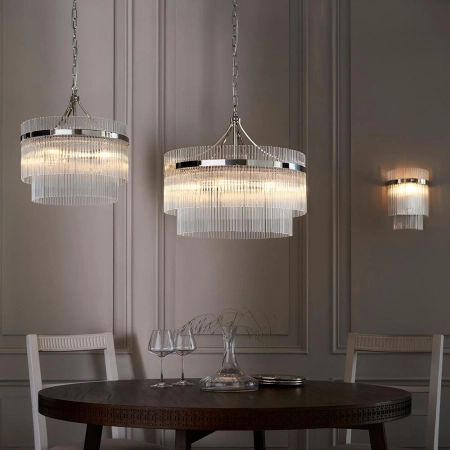 Lampa wisząca niklowa szklana 5-punktowa 104112 z serii Marietta - Endon Lighting