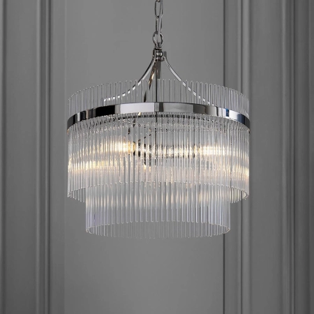 Lampa wisząca szklana niklowana 3-punktowa 104113 z serii Marietta - Endon Lighting