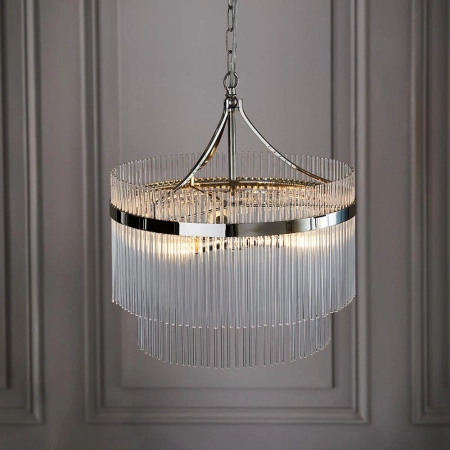 Lampa wisząca szklana niklowana 3-punktowa 104113 z serii Marietta - Endon Lighting
