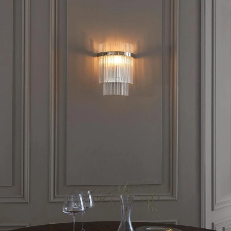 Kinkiet szklany niklowany z prętami 104114 z serii Marietta - Endon Lighting