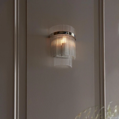 Kinkiet szklany niklowany z prętami 104114 z serii Marietta - Endon Lighting