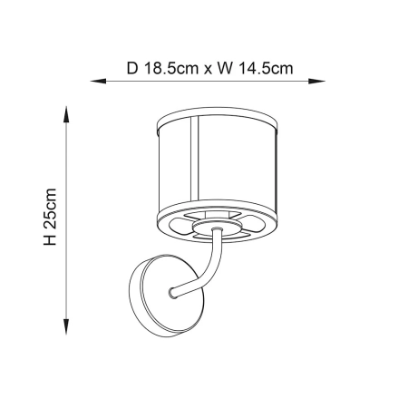 Kinkiet metalowy czarny ze szklanym kloszem 104193 z serii Hopton - Endon Lighting