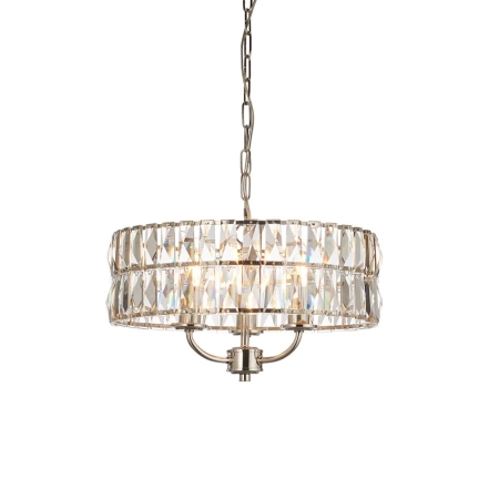 Lampa wisząca niklowana kryształowa 3-punktowa 104466 z serii Clifton - Endon Lighting