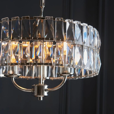 Lampa wisząca niklowana kryształowa 3-punktowa 104466 z serii Clifton - Endon Lighting