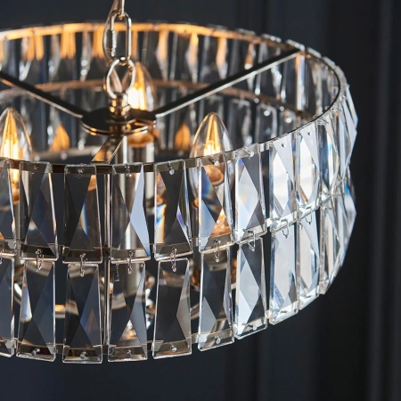 Lampa wisząca niklowana kryształowa 3-punktowa 104466 z serii Clifton - Endon Lighting