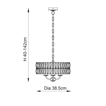 Lampa wisząca niklowana kryształowa 3-punktowa 104466 z serii Clifton - Endon Lighting