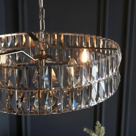 Lampa wisząca niklowa kryształowa 5-punktowa 104467 z serii Clifton - Endon Lighting