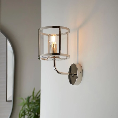 Kinkiet niklowany szklany 1-punktowy 106003 z serii HOPTON - Endon Lighting
