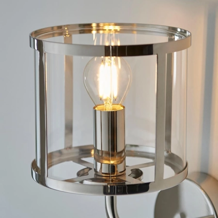 Kinkiet niklowany szklany 1-punktowy 106003 z serii HOPTON - Endon Lighting