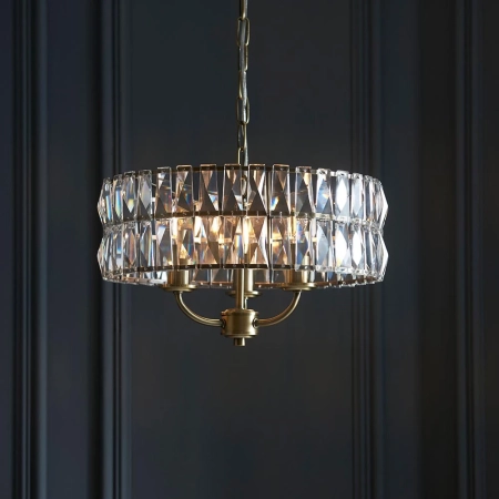 Lampa wisząca mosiężna kryształowa 3-punktowa 106243 z serii Clifton - Endon Lighting