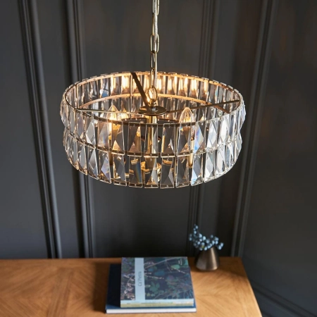 Lampa wisząca mosiężna kryształowa 3-punktowa 106243 z serii Clifton - Endon Lighting