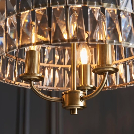 Lampa wisząca mosiężna kryształowa 3-punktowa 106243 z serii Clifton - Endon Lighting