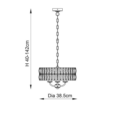 Lampa wisząca mosiężna kryształowa 3-punktowa 106243 z serii Clifton - Endon Lighting