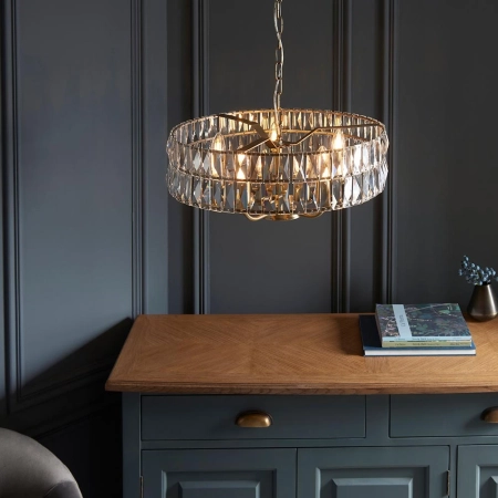Lampa wisząca mosiężna kryształowa 5-punktowa 106244 z serii Clifton - Endon Lighting