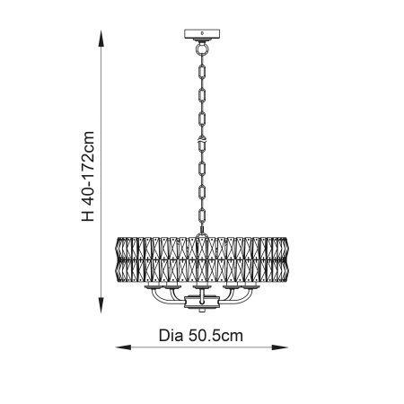 Lampa wisząca mosiężna kryształowa 5-punktowa 106244 z serii Clifton - Endon Lighting