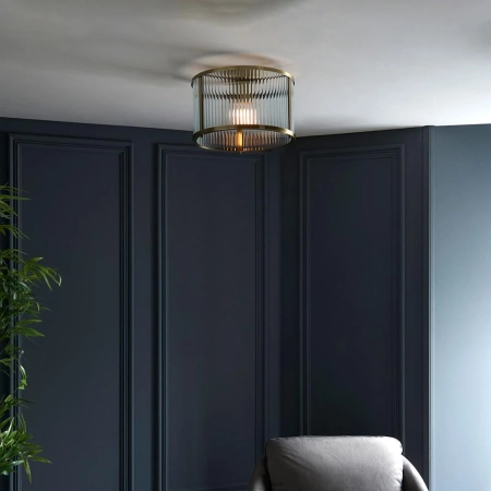Plafon szklany mosiężny okrągły 26cm 106265 z serii RIDGETON - Endon Lighting