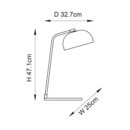 Lampa stołowa metalowa czarna 47cm 106336 z serii Brair New - Endon Lighting