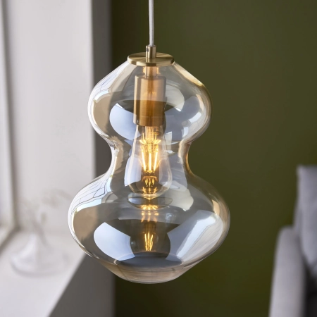 Lampa wisząca szklana bursztynowa 1-punktowa 106681 z serii KELDA - Endon Lighting