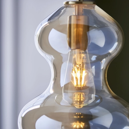 Lampa wisząca szklana bursztynowa 1-punktowa 106681 z serii KELDA - Endon Lighting