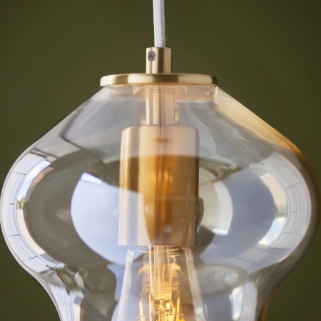 Lampa wisząca szklana bursztynowa 1-punktowa 106681 z serii KELDA - Endon Lighting