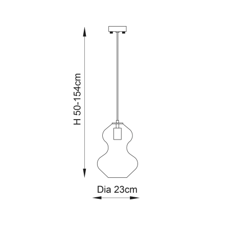 Lampa wisząca szklana bursztynowa 1-punktowa 106681 z serii KELDA - Endon Lighting