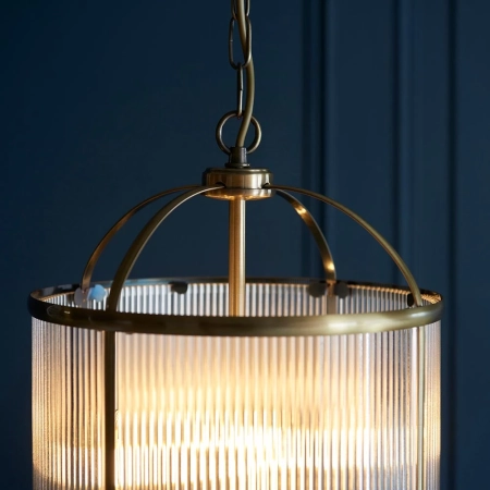 Lampa wisząca mosiężna szklana 4-punktowa 106711 z serii Lambeth Ribbed - Endon Lighting