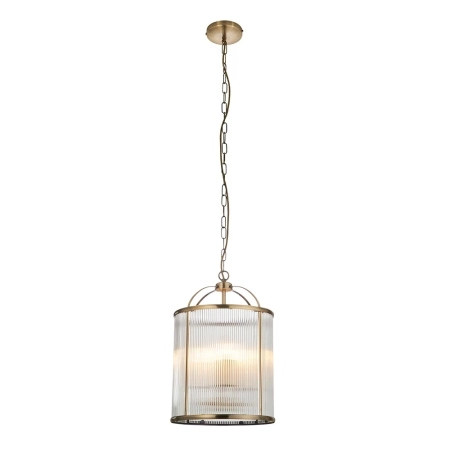 Lampa wisząca mosiężna szklana 4-punktowa 106711 z serii Lambeth Ribbed - Endon Lighting