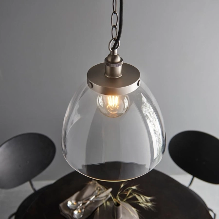 Lampa wisząca szklana srebrna 1-punktowa 106896 z serii Hansen Grand - Endon Lighting