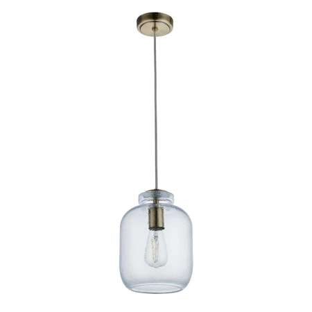 Lampa wisząca szklana przezroczysta z mosiądzem 106923 z serii Lyra - Endon Lighting