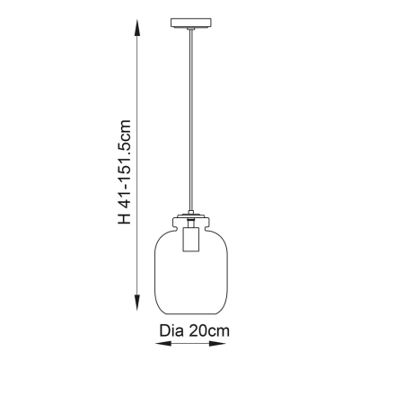 Lampa wisząca szklana przezroczysta z mosiądzem 106923 z serii Lyra - Endon Lighting