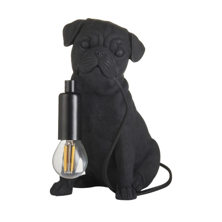 Lampa stołowa czarna z żywicy w kształcie mopsa 107325 z serii Pug Puppy - Endon Lighting
