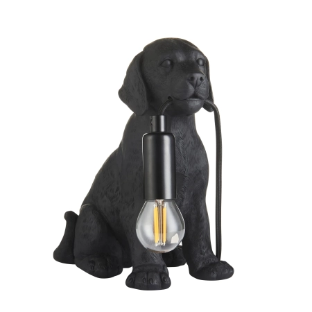 Lampa stołowa czarna w kształcie psa 107365 z serii Labrador Puppy - Endon Lighting
