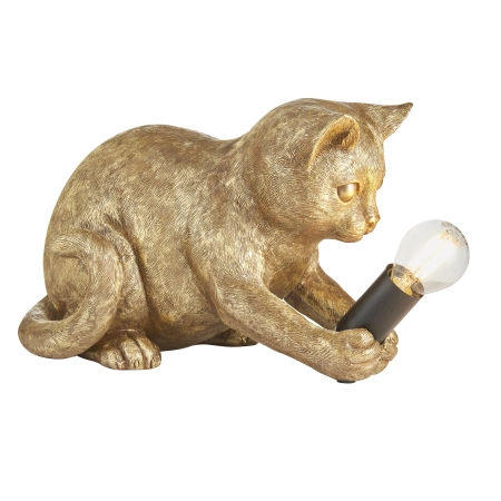 Lampa stołowa złota w kształcie kota 107389 z serii Kitten - Endon Lighting