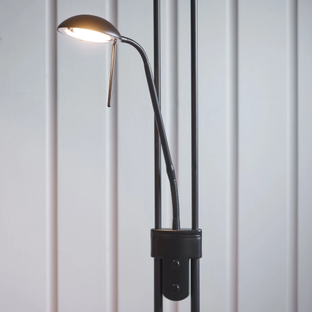 Lampa podłogowa metalowa czarna z ramieniem do czytania 107738 z serii Rome - Endon Lighting