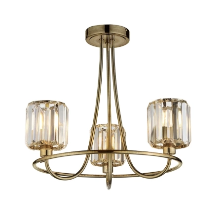 Lampa sufitowa mosiężna 3-punktowa szklana 107801 z serii Berenice - Endon Lighting