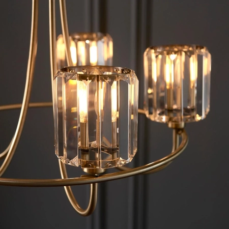 Lampa wisząca mosiężna 5-punktowa ze szklanymi kloszami 107802 z serii Berenice - Endon Lighting