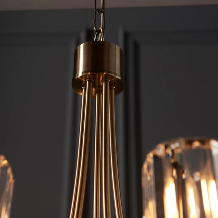 Lampa wisząca mosiężna 5-punktowa ze szklanymi kloszami 107802 z serii Berenice - Endon Lighting