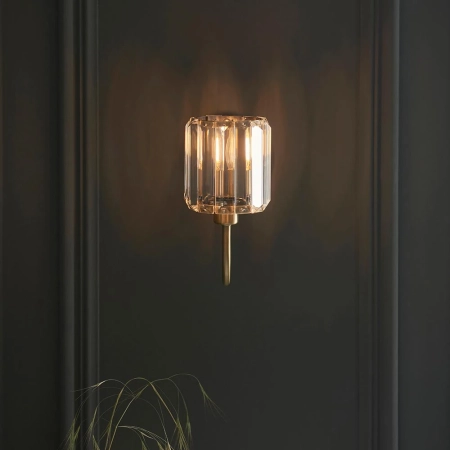 Kinkiet mosiężny z kryształowym kloszem 107803 z serii Berenice - Endon Lighting