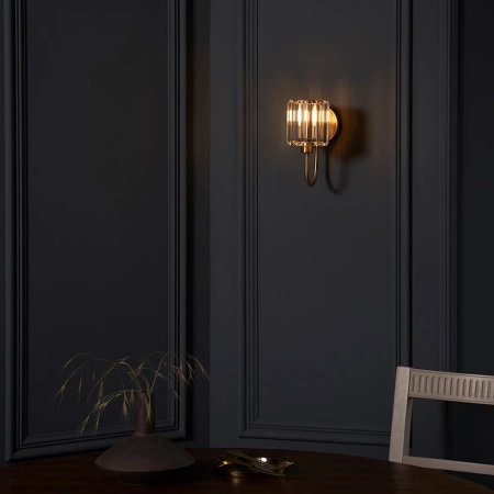 Kinkiet mosiężny z kryształowym kloszem 107803 z serii Berenice - Endon Lighting