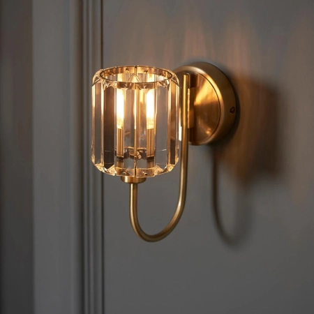 Kinkiet mosiężny z kryształowym kloszem 107803 z serii Berenice - Endon Lighting