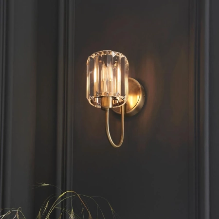 Kinkiet mosiężny z kryształowym kloszem 107803 z serii Berenice - Endon Lighting