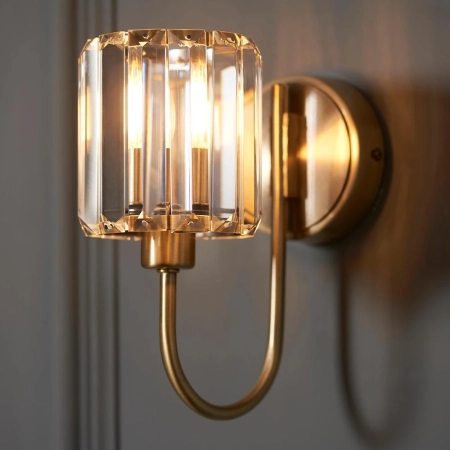 Kinkiet mosiężny z kryształowym kloszem 107803 z serii Berenice - Endon Lighting
