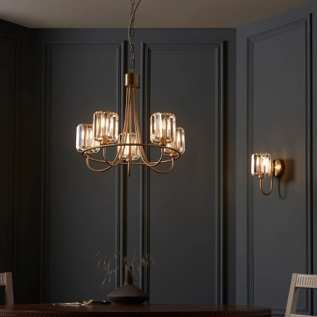 Kinkiet mosiężny z kryształowym kloszem 107803 z serii Berenice - Endon Lighting
