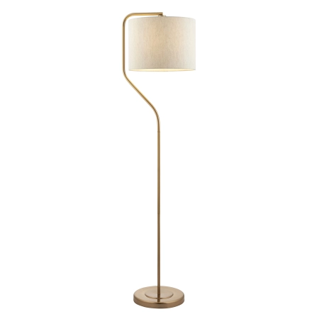 Lampa podłogowa mosiężna z lnianym abażurem 108022 z serii Clement - Endon Lighting