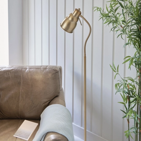 Lampa podłogowa metalowa mosiężna 1-punktowa 108126 z serii Classic Flexi - Endon Lighting