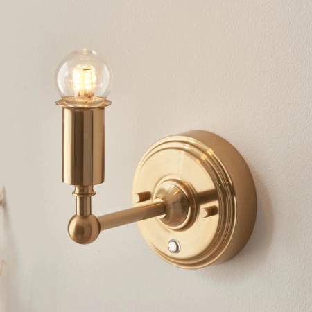 Kinkiet mosiężny szczotkowany akumulatorowy 110459 z serii Burley - Endon Lighting