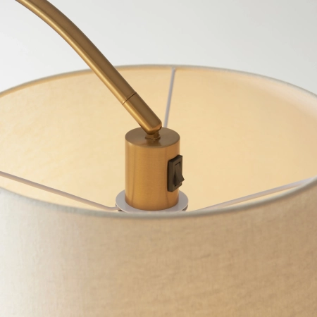 Lampa podłogowa mosiężna łukowa z abażurem 110645 z serii Carlson - Endon Lighting
