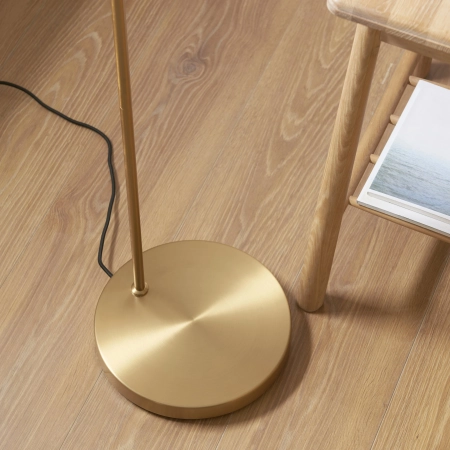 Lampa podłogowa mosiężna łukowa z abażurem 110645 z serii Carlson - Endon Lighting