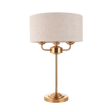 Lampa stołowa mosiężna 3-punktowa z abażurem 110721 z serii Highclere - Endon Lighting